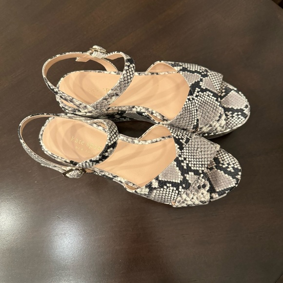 Snakeskin Kate Spade Platform Sandals - Picture 2 of 8